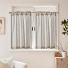 Cortinas de cozinha jinchan de linho listrado colorido 26x91cm 2 painéis