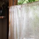Cortinas de cozinha Jinchan Semi Sheer 36cm Mini Pom-Pom Voile
