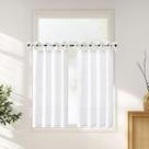 Cortinas de cozinha jinchan Tie Top Linen 45 cm de comprimento 2 painéis