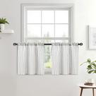 Cortinas de cozinha JIUZHEN listrado de linho 2 painéis 60x60cm cinza Cortinas de cozinha JIUZHEN listrado de linho 2 painéis 60x60cm cinza