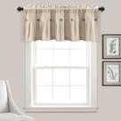 Cortinas de cozinha Valance Lush Decor Linen Button 84x46cm Cortinas de cozinha Valance Lush Decor Linen Button 84x46cm