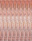Cortinas de franja i-Chony Rose Gold Metallic Tinsel 1x2,5 m, 2 peças