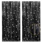 Cortinas de Franja PIGETALE - 2 Pacotes com 1m x 2,5m - Lamê Preto