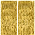 Cortinas de Fundo com Franjas Douradas Voircoloria - 3,3 x 8,2 Pés (Pacote com 2)