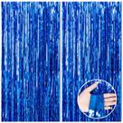 Cortinas de Fundo com Franjas Metálicas CANREVEL - Azul Escuro (2x 1x2,5m)