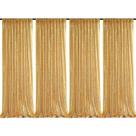 Cortinas de fundo de lantejoulas QueenDream Gold 60x240cm 4 painéis Cortinas de fundo de lantejoulas QueenDream Gold 60x240cm 4 painéis