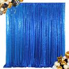 Cortinas de fundo de lantejoulas ShinyBeauty 2,1 m x 2,1 m azul royal