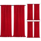 Cortinas de fundo de lantejoulas SoarDream Red 60x240cm 6 peças