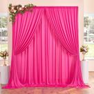 Cortinas de fundo NSSONBEN Wrinkle Free Hot Pink 3x3m 2 painéis
