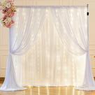 Cortinas de fundo PARTISKY White 3x3m com luzes e 2 painéis