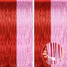 Cortinas de Fundo ZATAYE (2 Unidades) - 1m x 2m com Franja Metálica Rosa e Vermelha