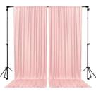 Cortinas de fundo ZEBMOON, rosa claro, cetim, 150x210 cm, 2 painéis