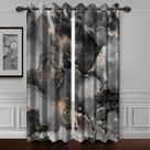 Cortinas de janela Baocicco Black Gold Marble 80x230cm 2 painéis