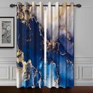 Cortinas de janela Baocicco Blue Gold Marble Blackout 135x160cm