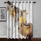 Cortinas de janela Baocicco Branco Cinza Dourado Mármore 80x230cm 2 painéis