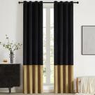 Cortinas de janela BULBUL Black Gold Color Block 213x132cm, 2 unidades Cortinas de janela BULBUL Black Gold Color Block 213x132cm, 2 unidades
