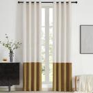 Cortinas de janela BULBUL Color Block Velvet 213 cm Cream Set 2 Cortinas de janela BULBUL Color Block Velvet 213 cm Cream Set 2