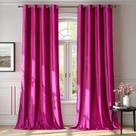 Cortinas de janela BULBUL Velvet 213 cm de comprimento rosa choque x2