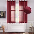 Cortinas de janela MIULEE Burgundy Red Semi Sheer 140x160cm Cortinas de janela MIULEE Burgundy Red Semi Sheer 140x160cm