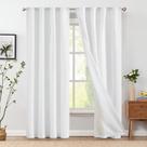 Cortinas de linho jinchan, 213 cm de comprimento, brancas com forro de privacidade Cortinas de linho jinchan, 213 cm de comprimento, brancas com forro de privacidade