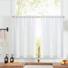 Cortinas de lino con textura Jinchan, panel de 66x91 cm para cocina