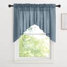 Cortinas de mistura de linho Swag Valances RYB HOME, semitransparentes, azuis