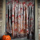 Cortinas de porta de Halloween Sfcddtlg Bloody Handprint 215x150cm