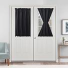 Cortinas de porta Hiasan French para janela pequena 60x100cm pretas