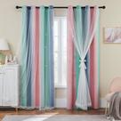 Cortinas de quarto XiDi, rosa arco-íris, verde, cinza, 52x90 cm