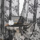 Cortinas de renda SEEKRIGHT pretas 160x160cm para sala de estar com 2 painéis