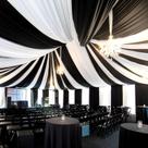 Cortinas de Teto Showgeous Black Chiffon - 4 Painéis (1,5m x 6m) para Casamento
