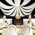 Cortinas de Teto Showgeous Ivory Chiffon - 4 Painéis (1,5m x 6m) para Casamento