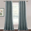 Cortinas de Veludo Azul Pedra StangH - 229cm de Comprimento (2 Painéis)