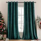 Cortinas de Veludo MIULEE Verde Escuro - 132x183cm (2 Painéis)