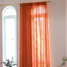 Cortinas Deeprove: algodão, laranja, linho, 230 cm de comprimento, 1 painel