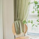 Cortinas Deeprove Green Boho com 24 cm de comprimento, quarto e 1 painel