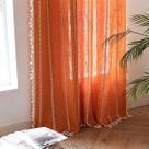 Cortinas Deeprove Orange Boho Algodão Linho 183x132cm 1 painel