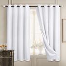 Cortinas Diraysid 100% Blackout White Linen W132 x L183cm 2 painéis