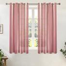 Cortinas DriftAway 137 cm, mistura de linho, listradas verticais, vermelhas, 2 painéis