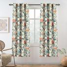 Cortinas DriftAway Ada com estampa floral, forro térmico, 132 x 160 cm