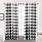 Cortinas DriftAway Buffalo Plaid Check Blackout 160x160cm 2 painéis Cortinas DriftAway Buffalo Plaid Check Blackout 160x160cm 2 painéis