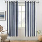 Cortinas DriftAway Linen Blend Vertical Listradas 160 cm Navy 2P