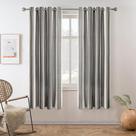 Cortinas DriftAway, mistura de linho listrado vertical, 160 cm, 2 painéis