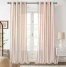 Cortinas DriftAway, mistura de linho listrado vertical, 244 cm, 2 painéis