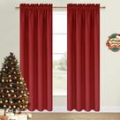 Cortinas DWCN Aislantes Térmicas Blackout Rojas 96x213 cm Juego de 2