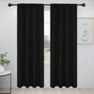 Cortinas Easy-Going Rod Pocket Blackout 86 x 214 cm, pretas, 2 peças