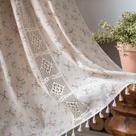 Cortinas ENJOYBRIDAL Floral 160 cm de comprimento 2 painéis semitransparentes