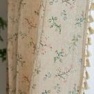 Cortinas ENJOYBRIDAL Floral Boho 4 painéis 160x160cm bege