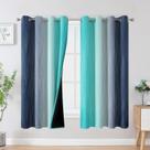 Cortinas Estelar Textiler 132x160cm azul marinho e azul-petróleo Blackout