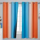 Cortinas Estelar Textiler Ombre Naranja y Azul 160x160 cm 2 piezas Cortinas Estelar Textiler Ombre Naranja y Azul 160x160 cm 2 piezas